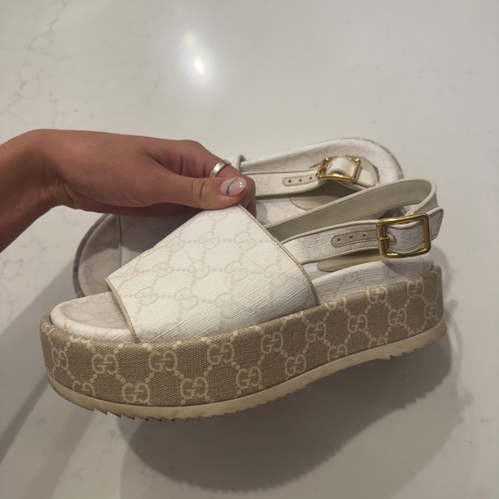 Gucci white sandals